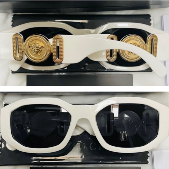 VERSACE UNISEX TOP 8 SPRING/SUMMER COLLECTION, STRIKING WHITE & GOLD SUNGLASSES